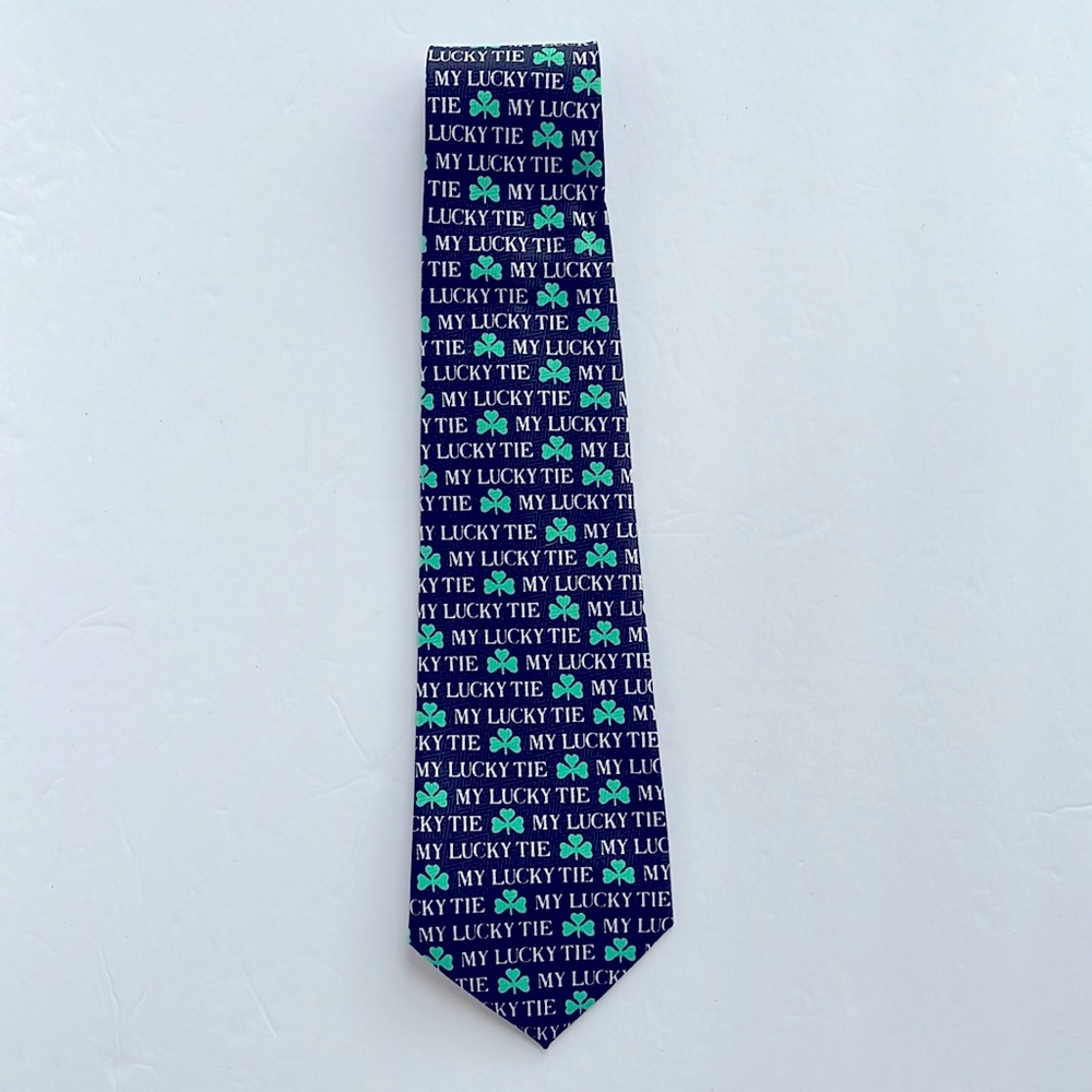 Men’s Tie My Lucky Tie Shamrocks A Rogers Handmade St Patrick’s Day - Picture 5 of 5